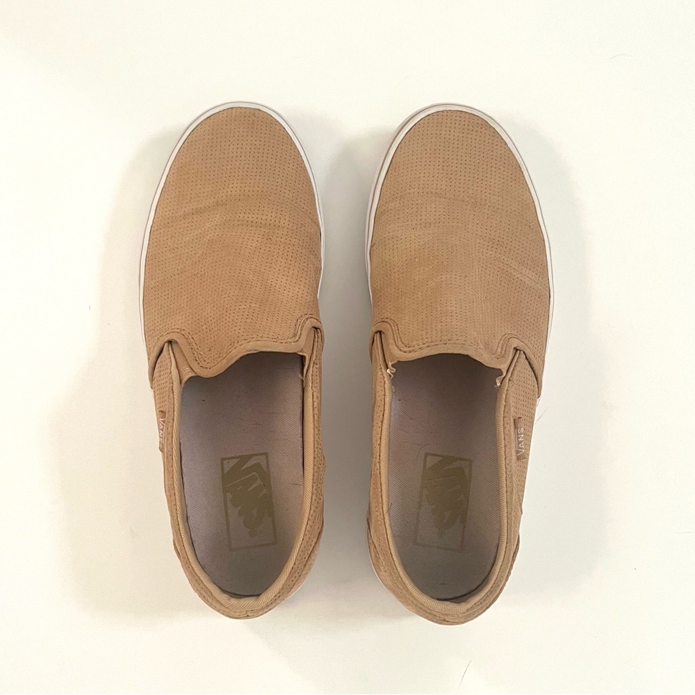 Vans Slip-On Suede Sneakers in Tan - Picture 2 of 13